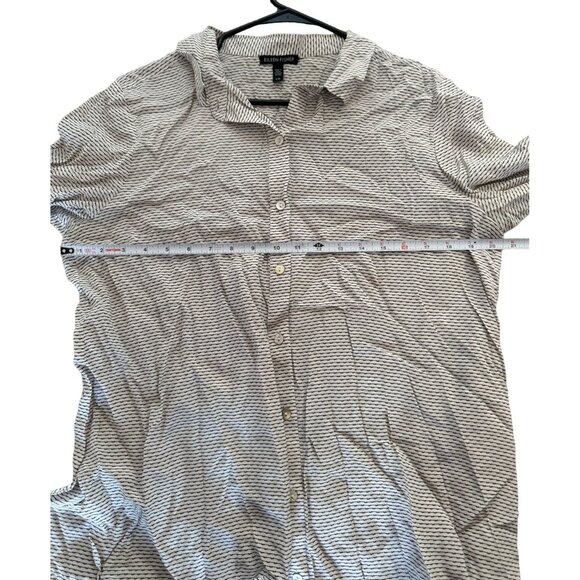 Eileen Fisher Long Sleeve Button Front 100% Silk Shirt Women's Large Light Grey - Picture 6 of 6